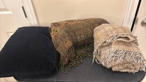 lot 1484 image: Pillow and Two Throws
