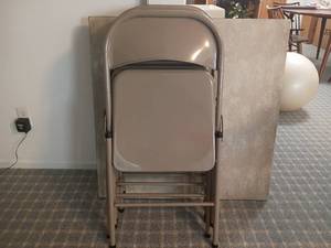 lot 2035 image: Card Table with 4 Chairs.   Located in basement