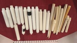 lot 2117 image: Tapered Candles Lot, White and Cream, Various Sizes