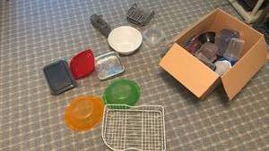 lot 2119 image: Mixed Kitchen Lot Plastic Food Containers Baskets Lids