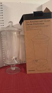 lot 2126 image: 5QT Apothecary Glass Drink Dispenser 18.9 x 7.8 in