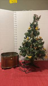 lot 2256 image: Mini Christmas Tree with Perfume Ornaments and Stand 26 in