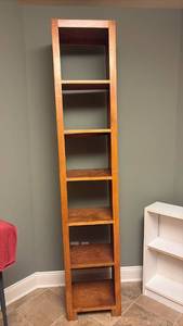 lot 2301 image: Wooden Shelving Unit 81.5x16x13in