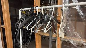 lot 2327 image: Clothing Rack, Hangers, and Drying Rack