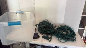 lot 3000 image: Green Extension Cords, Timer, and Tub