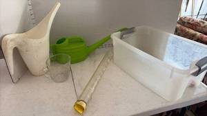 lot 3019 image: Watering Cans, Water Gage, and Tub