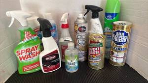lot 3118 image: Lot of 9 Cleaning Products Spray Wash Granite Cleaner Hand Sanitizer