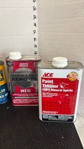 lot 3119 image: Lot of 7 Finishing Products Spray Cans and Liquid - Rust-Oleum, ACE, WD-40, Spencer, Krylon, Jasco