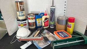 lot 3124 image: Mixed Repair & Finishing Supplies Lot - Rust-Oleum Titebond Minwax Elmers Sashco