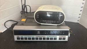 lot 3129 image: Sony Dream Machine FMAM Clock Radio Dual Alarm and GE under cabinet radio