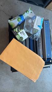 lot 3130 image: HP 564XL Black Ink Cartridge Lot with Bank Statement Binder and Accessories