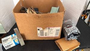 lot 3131 image: Abrasives Lot Steel Wool Grade #00 Norton Sandpaper Sanding Blocks Krackkote Tuffglass Fabric 3-34x36ft