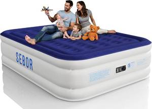 lot 10005 image: Sebor Queen Air Mattress with Built-in Pump, 18, Storage Bag