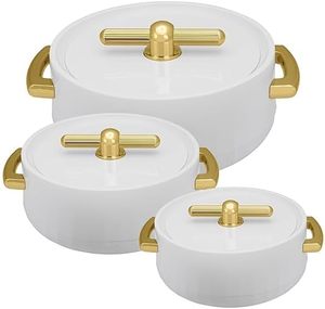 lot 10015 image: Royal Casserole 3-Piece Insulated Set (60012001700ml) Pearl White