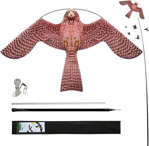 lot 10033 image: Bird Hawk Flying Kite with Pole for Crops Protector Bird Scarer, 4m Pole