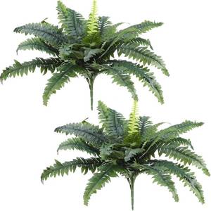 lot 10040 image: Jutom 2 Pcs Artificial Ferns, 22-Inch Boston Ferns, 28 Branches, Outdoor