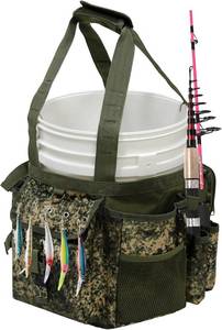 MYDAYS Fishing Bucket Organizer Bag for Tackle, Rod Holder Adjustable Buckle