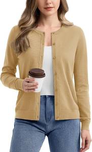 lot 10188 image: YUCOLEN Womens Button-Down Crew-Neck Long-Sleeve Knit Cardigan medium