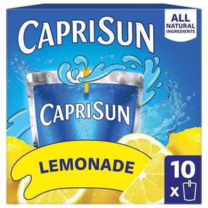 lot 10232 image: Capri Sun Flavored Juice Drink Blend, 10 Pouches, Lemonade, 6 fl oz