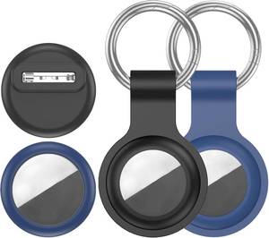 lot 10282 image: 4-Pack AirTag Case with 2 Keyrings, 2 Pin-Style Protectors, Silicone Cover