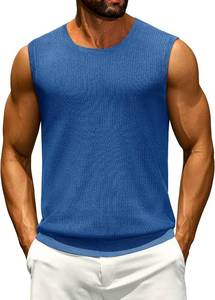 lot 10343 image: Cotrasen Mens Lightweight Ribbed Knit Sleeveless Summer Tank Top XL