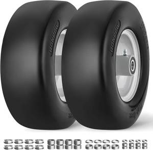 lot 9109 image: $85 RONPOW 13x5.00-6 Flat Free Lawn Mower Tire & Wheel 2-Pack