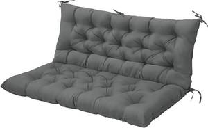 lot 9115 image: $55 EAGLE PEAK Outdoor Porch Swing Cushion, 2-3 Seater, 59x43, Gray