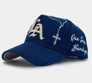 lot 9140 image: $50 Lumbre Studios Blue Dios Te Bendiga Snapback