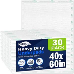 lot 9147 image: $67 Heavy Duty Underpads 40x60 with 270g Cloth Backing (30 ct)