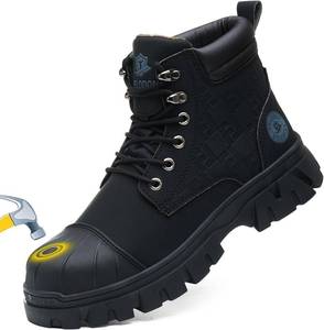 lot 9149 image: $48 KELODON Waterproof Steel Toe Boots Men 6-Inch Leather Work Shoes Size 1