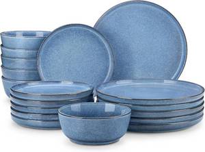 lot 9154 image: $99 Vancasso ANYA 14- Piece Dinnerware Set, Blue, Read description