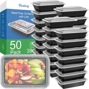 lot 9166 image: Dealusy 50 Pack 38 oz Meal Prep Containers with Lids, Leakproof