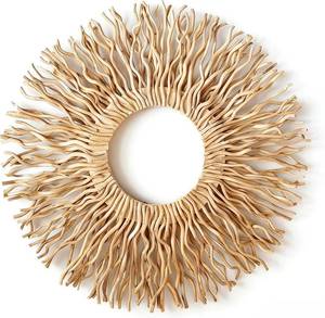 lot 9170 image: $90 BDJBXK Large Boho Wall Art - Sunburst Mulberry Branch, 27in
