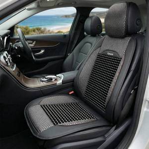 lot 9193 image: $69 Beaded Car Seat Cover with Wooden Beads & Cooling Mesh (Universal)