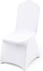 lot 9199 image: $66 VEVOR 50 Pcs White Chair Covers Polyester Spandex Universal