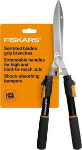 lot 9203 image: Fiskars Power-Lever Extendable Hedge Shears, 25-33in, 10in Blades