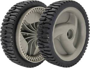lot 9207 image: Front Drive Wheels for CraftsmanHusqvarna Lawn Mowers (2pc)