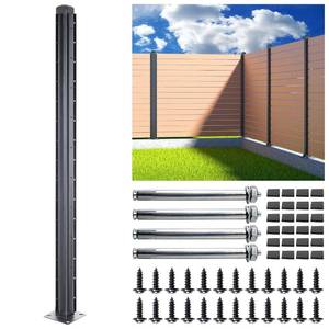 lot 9213 image: $90 Q235A-Steel 5ft Fence Post - Corner Post (1pack, Matte Black)