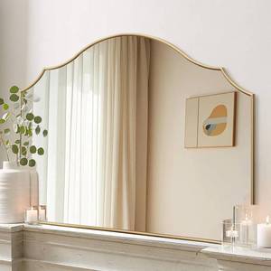 lot 9224 image: $160 Besdomus Gold Scalloped Wall Mirror 40x29, Modern Minimalist