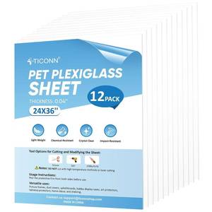 lot 9239 image: $70 TICONN 12PK 24x36 PET Plexiglass Sheets, Clear Plastic