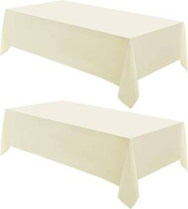 lot 9248 image: 2 Pack Ivory Rectangle Tablecloths 90x156 for 8ft Tables
