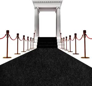 lot 9262 image: $56 Black Carpet Runner 3x15ft, Non-Slip TPR Backing, 450 GSM