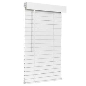 lot 9289 image: Lotus & Windoware Cordless Faux Wood Blind, 36x72 in White
