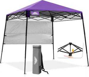 lot 9291 image: $100 EAGLE PEAK 8x8 Pop Up Canopy Tent with Sidewall, Portable