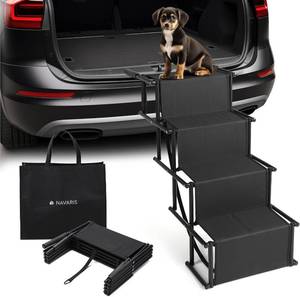 lot 9299 image: $91 Navaris Dog Car Ramp - Folding 4-Step Ramp with Carry Bag