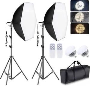 lot 9321 image: $80 Torjim Softbox Lighting Kit 30x30 Professional Photo Lighting