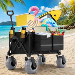 lot 9324 image: $118 Beach Wagon with Big Wheels for Sand, 350 lb Folding Wagon