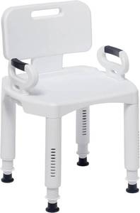 lot 9337 image: Drive Medical Shower Chair with Back & Arms White 350 Lb Capacity