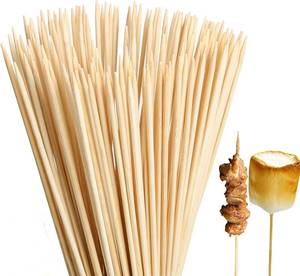 lot 9339 image: Natural Bamboo Skewers 30-Inch, 5mm Heavy-Duty Roasting Sticks