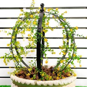 lot 9372 image: Yohsnor 18x22in Metal Obelisk Trellis for Outdoor Garden